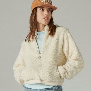 Lucky Brand half-zip faux shearling pullover size medium